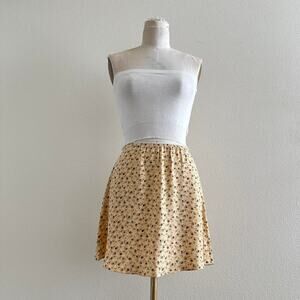 Handmade yellow floral mini skirt